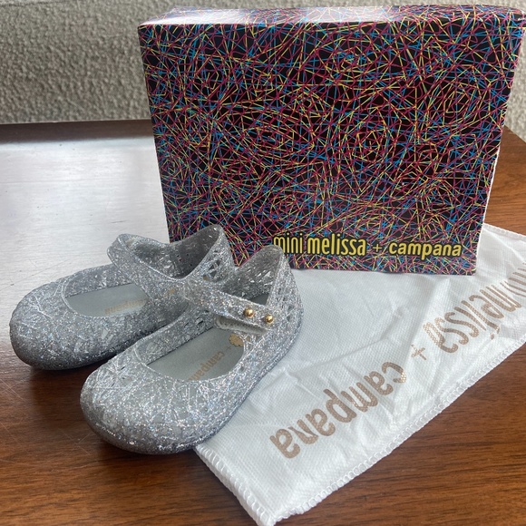 Mini Melissa Other - Mini Melissa Mini Silver Campana Zig Zag VI Mary Jane